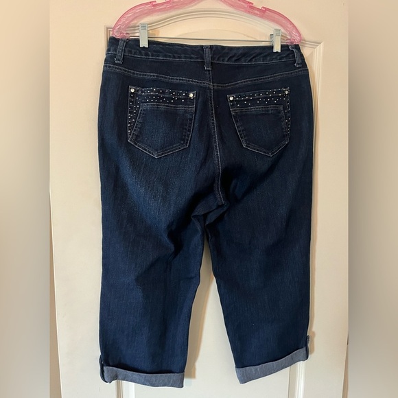 Style & Co Jeans Tummy Control Women's Dark Wash Cropped Jeans Size 12 - Picture 4 of 13